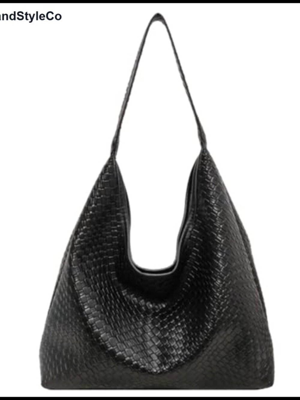 Woven Faux Leather Tote Bag Vegan Shoulder Hobo Crossbody Purse